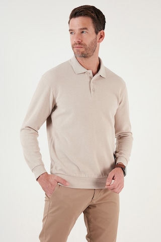 Buratti Pamuk Karışımlı Regular Fit Erkek Polo Yaka Kazak 456223 Bej