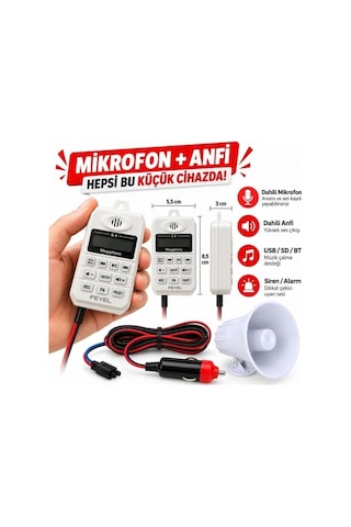 Pazarcı Anfisi Ses Sistemi Seti Mini Anfili Usb'li