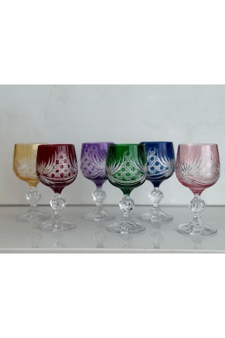 Bohemia Kristal Kahve Yanı Su Bardağı 150 Cc 6 Adet Renkli