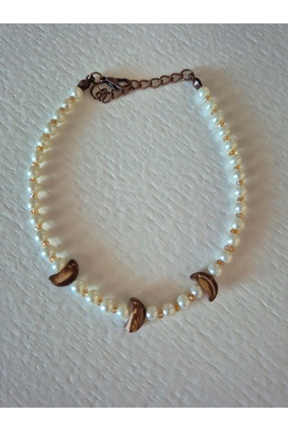 İncil Ve Ud Ağaçlı Doğal Boncuklu Bayan Halhal