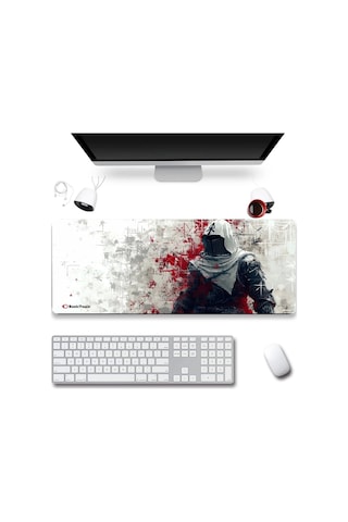 Sonictouch Ultragrand Suikastçı Gamer Oyuncu Xxl Beyaz Klavye Mouse Pad 40x90cm Mousepad