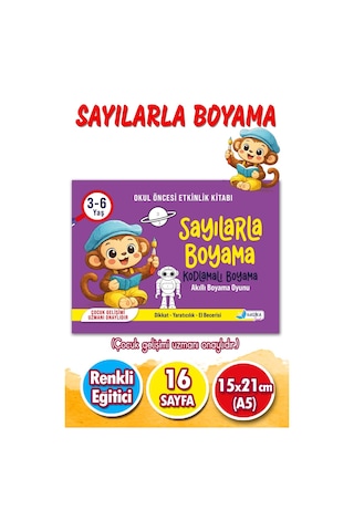 3-6 Yaş Sayılarla Boyama Kitabı Kodlama Mantığı & Zeka Geliştirici Etkinlik