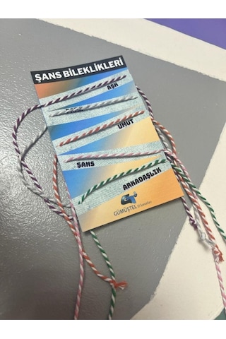 Gümüştel El Sanatları Marteniçka Şans Bileklikleri 5 Adet Çok Renkli