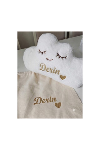 Peluş Bulut Yastık Ve Bez Saklama Kesesi Beyaz Peluş Bulut Yastık Ve Bez Saklama Kesesi Beyaz