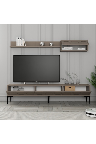 Variant Lyon Duvar Raflı Tv Ünitesi - Atlas / Siyah