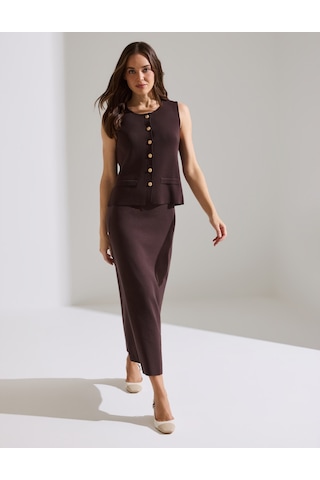 Pierre Cardin Kahverengi A Kesim Triko Etek 50331304 Vr029