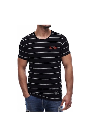 Madmext Yandan Bağcıklı Siyah Tişört 2567
