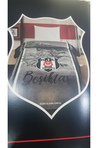 Taç Lisanslı Beşiktaş Kara Kartal Tek Kişilik Battaniye Çok Renkli