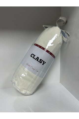 Clasy Ranforce Lastikli Çarşaf Seti Tek Kişilik Fitilli Çizgili Beyaz Çok Renkli