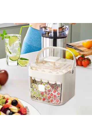 Lemestar 48 Bölmeli Tekrarlı Kullandırılamabilir Buz Kalıbı - Anti Yapışkan Pp Malzeme, Ev, Bar Ve Kamp İçin Taşınabilir Buzluk Seti Beyaz