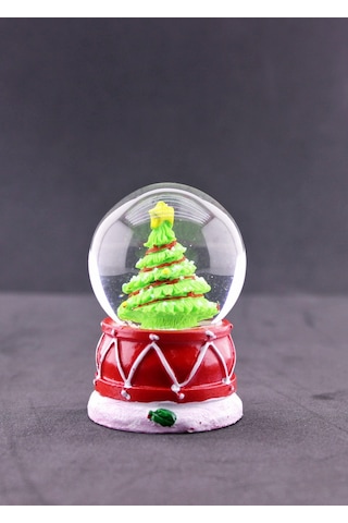 2026 Yılbaşı Noel Süslü Çam Ağacı Temalı Mini Boy Işıklı Kar Küresi 6.5 Cm A