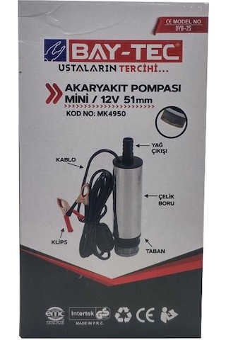 Bay-tec Akaryakıt Dalgıç Pompası Mini / 12v 51 Mm