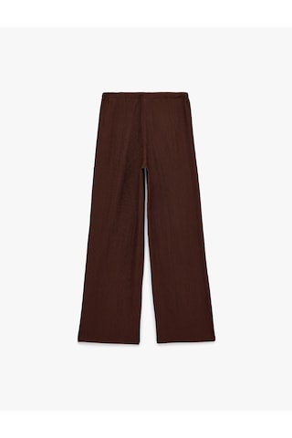 Koton Normal Bel Cepli Bağcıklı Geniş Paça Pantolon Kahverengi 6sal40130ık Kahve