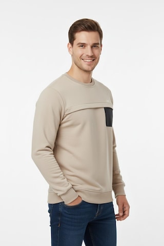 Baglan Erkek Mevsimlik Sıfır Yaka Sweatshirt Bgl-st04864 Taş