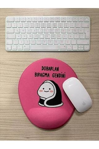 Dobarlan Bıragma Gendini Baskılı Bilek Destekli Oval Mouse Pad Pembe