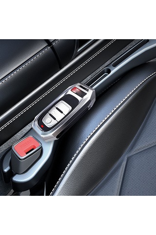 Vkemall Araç Koltuk Aralığı Dolgusu Ve Depolama Kutusu - Deri Dokulu, Telefon/anahtar Kaçırma Önleyici, Siyah 2 Adet