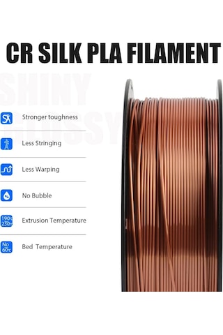Creality Cr-silk Pla 1,75mm 3d Baskı Filament 1kg - Kırmızı Bakır - Urhanshop Gönderimli