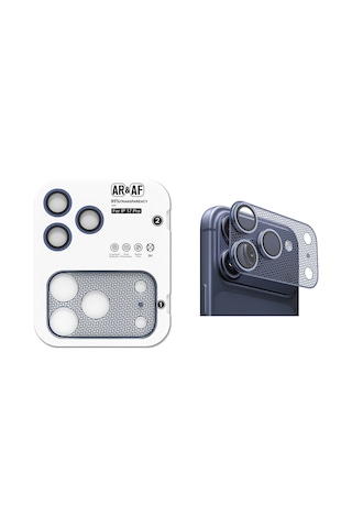 Maks Technology Apple İphone Uyumlu 17 Pro Mkst Cl-22 Parmak İzi Bırakmayan Anti-reflective 2in1 Kamera Lens Koruyucu - Turuncu