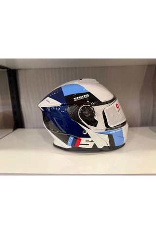 Shiro Discover Spower Kask Parlak Beyaz - Mavi