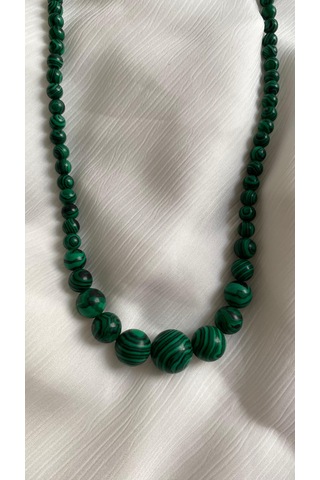 İlknur Doğal Taş Evi Malahit Kolye Zümrüt Yeşili