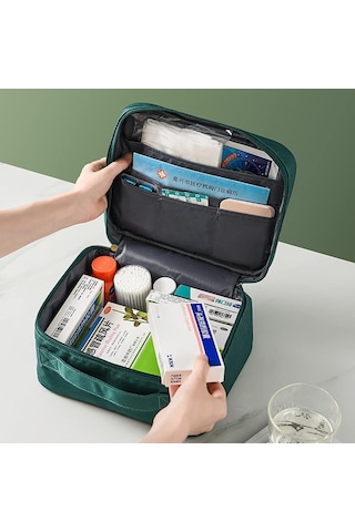 İlk Yardım Kiti Taşınabilir Küçük Tıbbi Depolama Çantası Çok Fonksiyonlu Bölme İlk Yardım Tıbbi Çanta Kampı Araç İlk Yardım Kiti Dış Mekan İlk Yardım Tıbbi Çantası Taşınabilir Seyahat Tıbbi Depolama Çantası Ev Gri