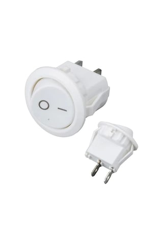 Mini Yuvarlak Işıksız On-off Beyaz Anahtar Ic-134e