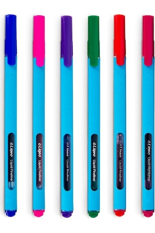 Liqeo F-8027 Fineliner Keçeli Kalem 6’Lı Blister Paket