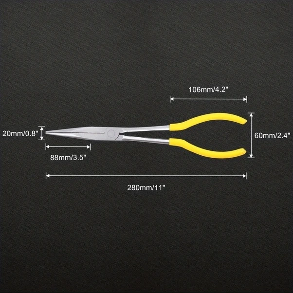Trendooze Güneşli022 275mm 11 İnç Paslanmaz Çelik Düz Burun Pensel, Dayanıklı Tamir Aleti