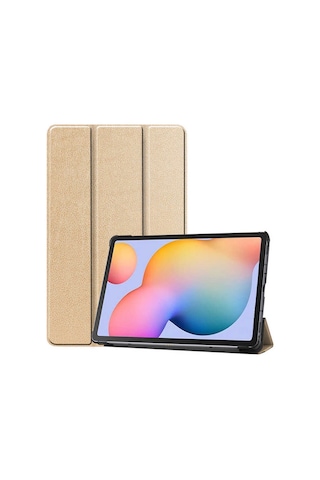 Zore Samsung Galaxy Tab S7 T870 Uyumlu Smart Cover Standlı 1-1 Kılıf-gold