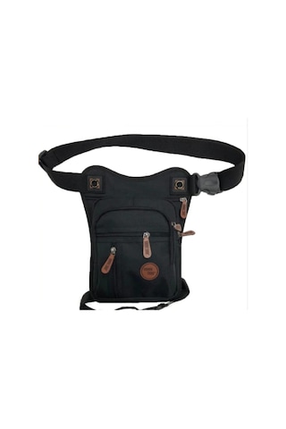 YCLSHOP Kanvas Kumaş Çok Gözlü Bel Bacak Omuz Göğüs Motorcu Çanta