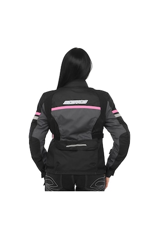 Motoanl Motosiklet Kadın Montu 4 Mevsim Uzun Oxford 600-d Dayanıklı Kumaş Women Motor Mont Black Siyah