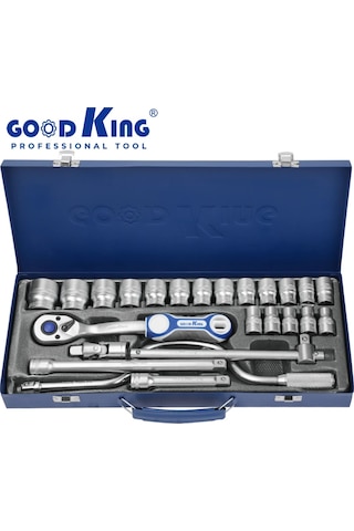 Goodkıng 24 Parça 1/2" Lokma Anahtar Ve El Aletleri Seti Cr-v Çelik
