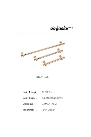 5 Adet Doğanlar Dragon 192 Mm Mobilya Kulp Albrifin
