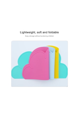 Sones Çocuk Bulutu Silikon Yer Matı Su Geçirmez Çevre Koruma Öğrenci Masa Matı, Renk: Koyu Pembe