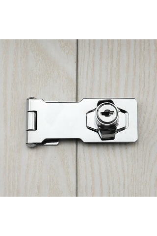 Vkemall Zink Çelikten Yapılmış 4 İnç 105mm Gümrük Kapısı, Depo Ve Dolap Güvenlik Kilit Seti - Gümüş Rengi, Anahtar Ve Vida Dahil