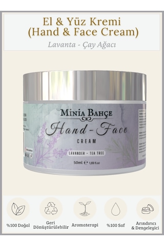 Minia Bahçe Lavanta & Çay Ağacı Yağı Besleyici El ve Yüz Kremi 50 ML
