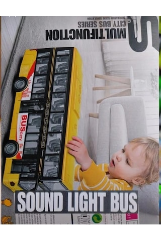 Sesli Oyuncak Okul Otobüs Işıklı Kırılmaz Çocuk Servis Çift Katlı