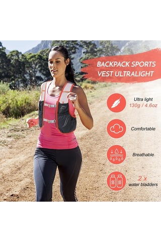 Tongxida Inoxto Ix592 2.5l Spor Çanta - 2x450ml Su Torbası - Koyu Gri & Turuncu Çok Renkli