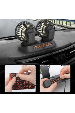 Fan10 Mini Araç Vantilatörü, 12 Volt Dc, Çakmaklık Bağlantılı, Plastik, Araç Numaratörlü 2 Li Set