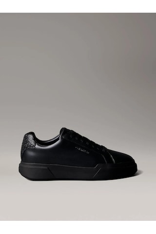 Calvin Klein Erkek Deri Rahat Taban Yuvarlak Burun Calvin Yazı Detay Siyah Sneaker Hm0hm02070-0gj-12037 Siyah
