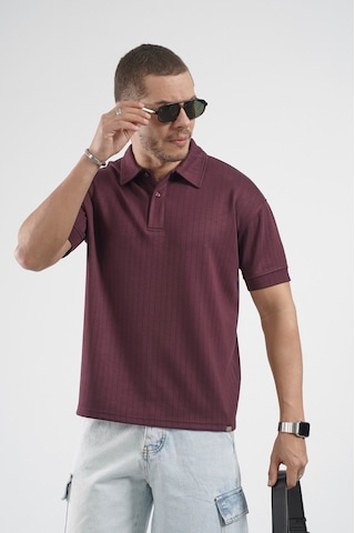 Polo Yaka Çizgi Detaylı Regular Kalıp Erkek Tişört Bordo