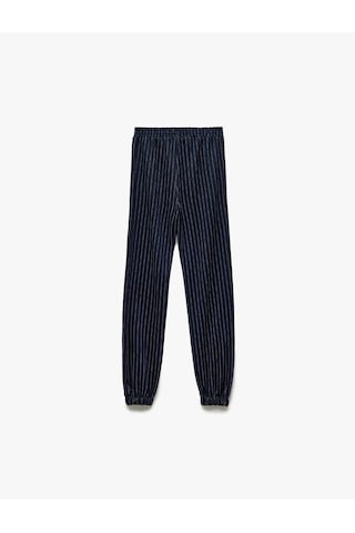 Koton Çizgili Cepli Viskon Beli Lastikli Jogger Pantolon Lacivert Çizgili 6wkg40008ak 7s2