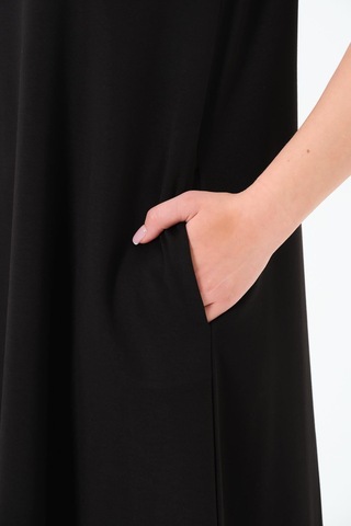 Sortie Collection Basic Kolsuz Modal Cepli Çan Elbise Siyah
