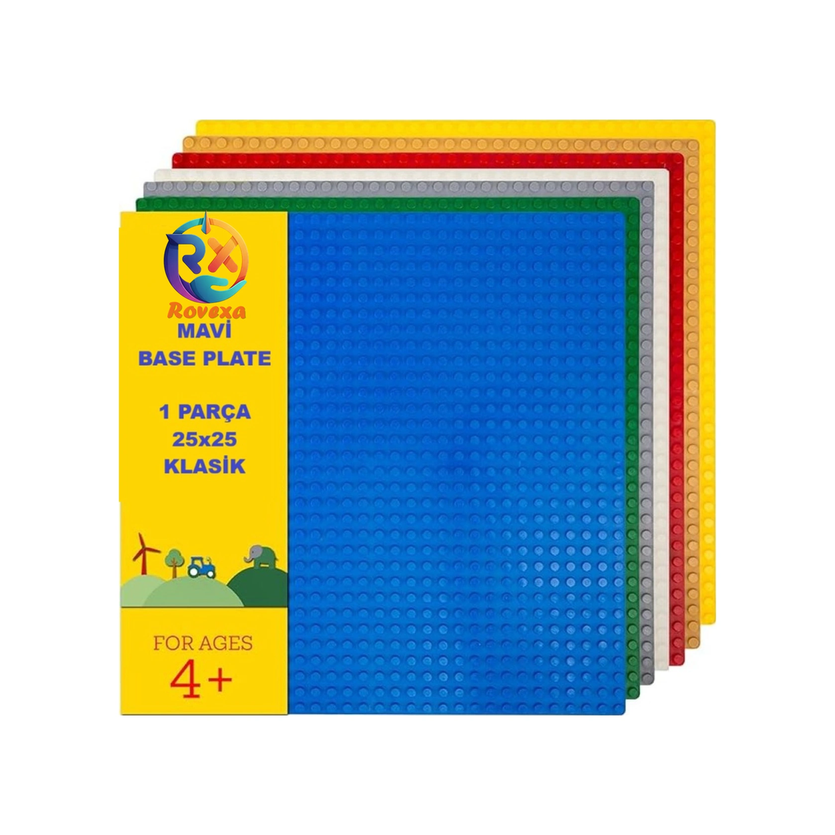 Classic Mavi Plaka, Yapı Taşı Zemin, 3+ Yaş, 1 Parça, 25x25cm, Bpa Free, Eğitici Oyuncak, Yaratıcı Öğrenme