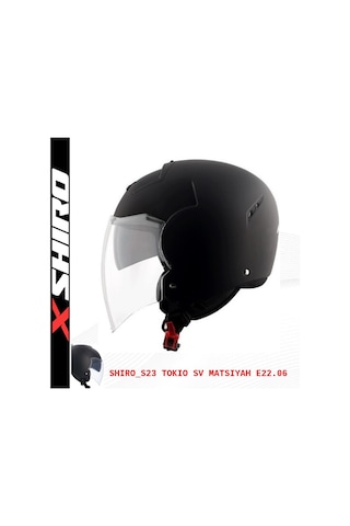 Shiro Jet&Ofc Tokio M.C S Motosiklet Kaskı Mat Siyah