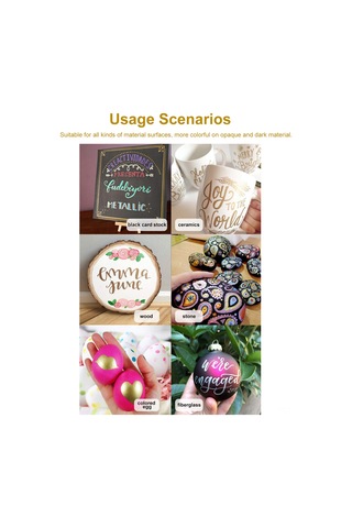 Honmex 10 Renkli Metalik Su Bazlı Yumuşak Uçlu Kalem Seti - 2 Mm Kalınlıkta Dıy Albüm Ve Dekorasyon İçin Gümüş