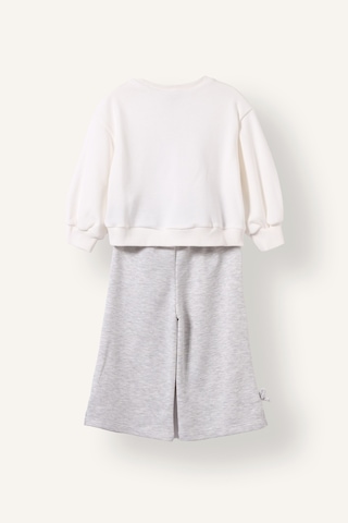 Defacto 2li Takım Baskılı Sweatshirt Eşofman Altı Kız Bebek I7733a526auer105 Ekru-er105