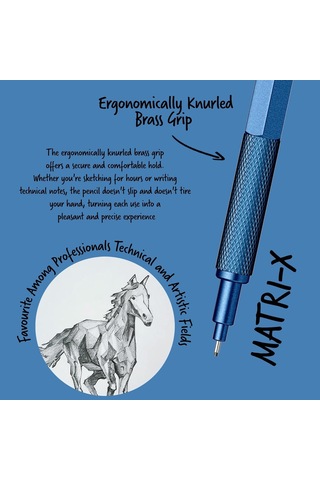 Scrikss Office Matri-x Versatil 0.7 Mm Metalik Mavi Şeffaf Amb Genel