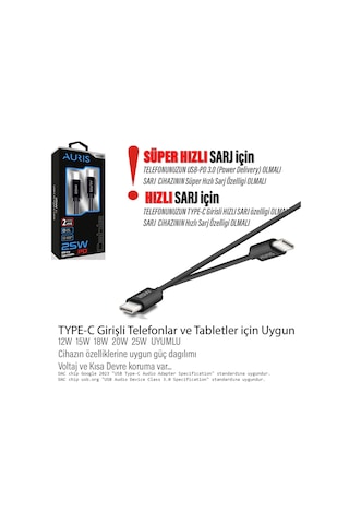 2 M Typec Şarj Kablo Uzun Hızlı Şarj Çift Taraflı Type-c-type-c 25w Pd Şarj Kablo 200cm