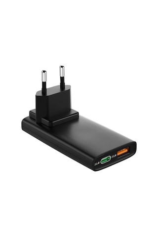 Ixtech Ix-hc8 65w Type-c Ve Usb Çift Port Ultra İnce Evrensel Başlıklı Seyahat Şarj Adaptörü
